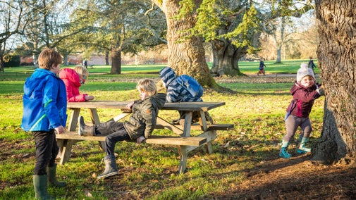 Children playing in the gardens of Mottisfont, Hampshire